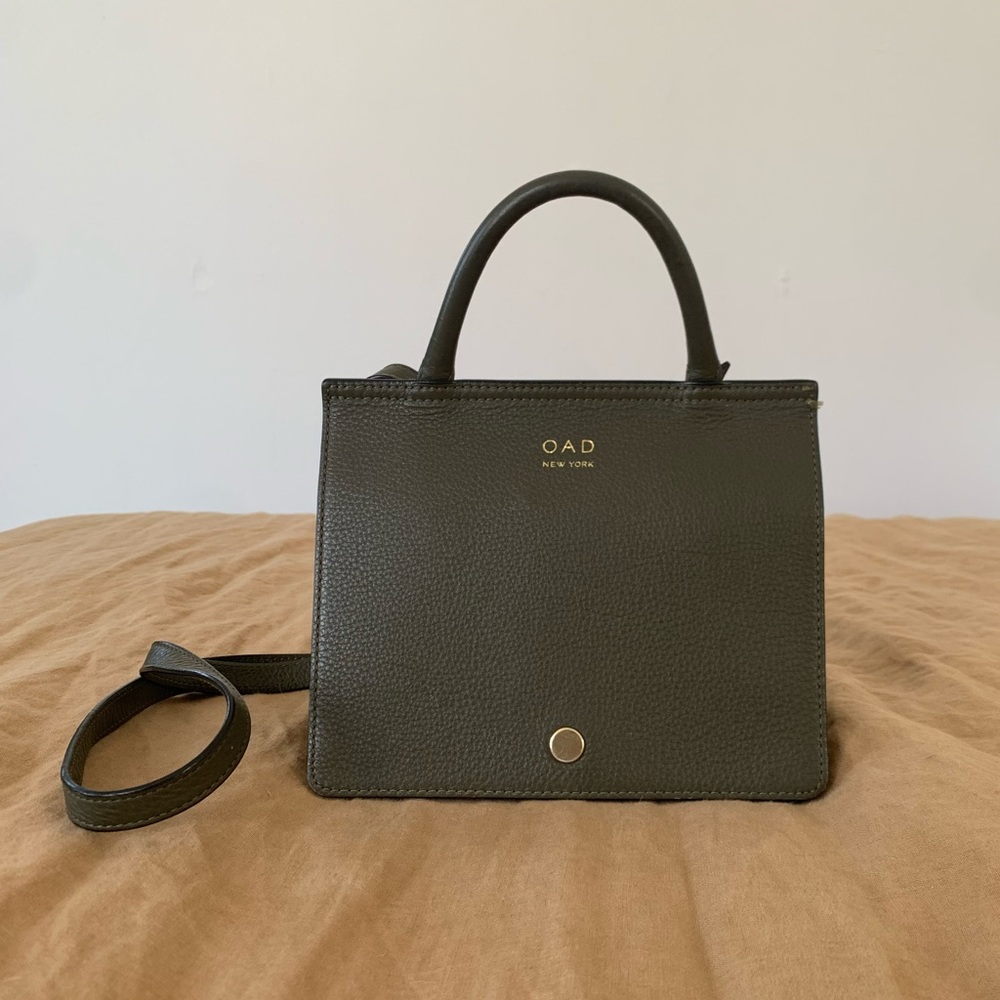 OAD NEW YORK Mini Prism designer leather handbag / purse - moss